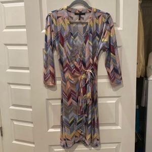 BCBGMAXAZRIA Geometric Wrap Dress